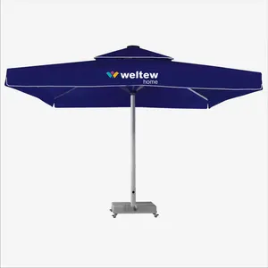 Payung 600x600cm, payung payung Taman bisa dipasang dengan pemanas dan lampu Led