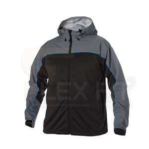 Veste softshell personnalisée de haute qualité pour hommes, imperméable, respirante, avec décoration de boutons, veste à capuche avec fermeture éclair sur le devant dans des couleurs personnalisées - Product Image 5