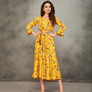 Kurtis cho phụ nữ thiết kế phụ nữ Ấn Độ plazzo cô gái Ấn Độ ăn mặc áo khoác dupatta dài kurti len phụ nữ kurtas cotton reyon may shalwar kameez - Product Image 1