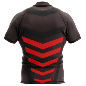 Camiseta de Rugby Unisex Personalizada en Color Rojo Sublimado con Características Antibacterianas, de Secado Rápido y Transpirables, y Opción de Talla Grande - Product Image 6