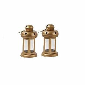 Mini lanterne en métal doré classique Ins Style article décoratif pour jardin et matériel de fer de Noël avec emballage de boîte - Product Image 1