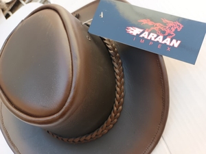 Sombrero de cuero unisex australiano estilo occidental con estampado de bandera de vaquero moda de verano para actividades al aire libre pesca y viajes - Product Image 2