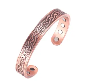 Custom Anti Arthritis Rheumatism Women Men Healing Bio health cuff jewelry Pain Relief pure copper magnetic cuff bracelet