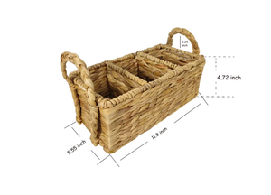 Water Hyacinth Cutlery Basket <b>Caddy</b> Holder With Handle For Home <b>Kitchen</b> best price made in Vietnam factory - Product Image 4