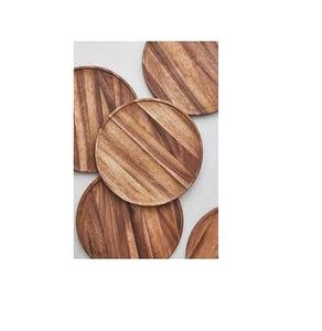 Assiette de service en bois d'acacia, vaisselle personnalisée, 1 pièce, meilleure vente, assiettes de service en bois d'acacia - Product Image 1