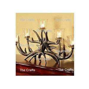 Bougeoir en fer avec cheminée en verre Taille et forme personnalisées Bougeoir décoratif pour fête de mariage et utilisation événementielle - Product Image 1