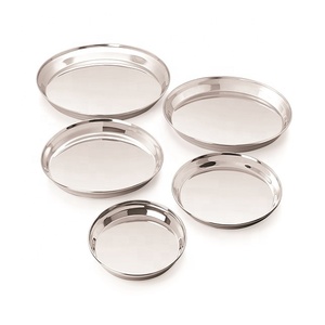 Bandeja Redonda de Acero Inoxidable de Grado Comercial, Diseño Nuevo, Apta para Lavavajillas, Acabado Pulido, para Uso Doméstico y en Restaurantes - Product Image 2