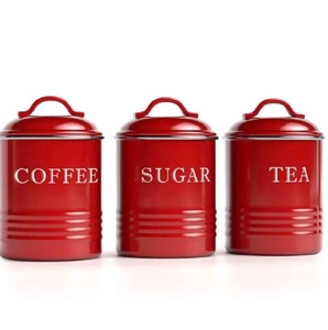 Ensemble de 4 conteneurs de stockage galvanisés avec couvercles de différentes tailles, parfaits pour le stockage solide dans la maison et la cuisine - Product Image 5
