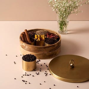 กล่องเครื่องเทศไม้พร้อมฝาโลหะกล่องเครื่องเทศเครื่องครัว - Product Image 4