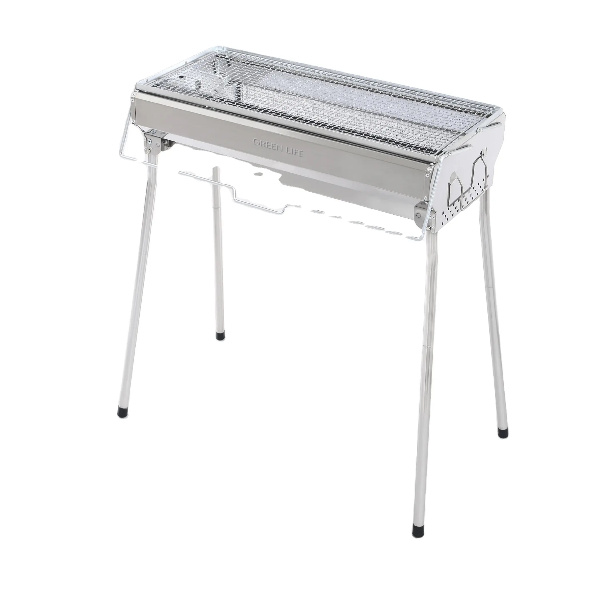 Lift Stainless Outdoor BBQ Grill Folding Design Portable Medium Size Easy Assembled Charcoal Barbecue Stove Outdoor Kitchen BBQ