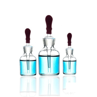 Flacon compte-gouttes en verre borosilicaté transparent 3.3 avec pipette compte-gouttes à embout en caoutchouc, col émaillé, capacité 30ml-250ml, graduation imprimée