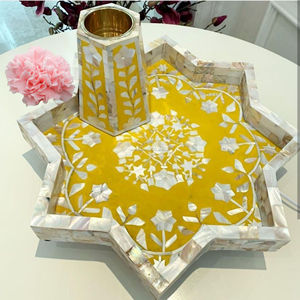 Venta al por mayor, bandeja para servir estrella de nácar, artesanías naturales para regalo de Eid Ramadhan, caja Bakhoor Mubkhar Oud y quemador Oud - Product Image 6