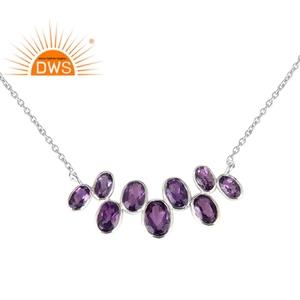 Perle d'améthyste naturelle en argent Sterling 925 pour femmes, gros bijoux, de créateur - Product Image 1