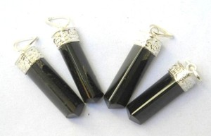 Colgantes de punta de lápiz de turmalina negra - Product Image 2
