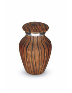 Elegance Mini Urne Style Américain en Aluminium et Laiton Aspect Bois pour Cendres d'Adultes Animaux ou Décoration Fournitures Funéraires - Product Image 1