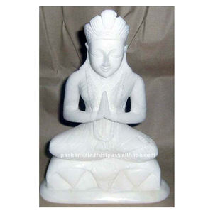 รูปปั้นเทพีฮินดู มหาราชี ปาร์วาตี ทำจากหินอ่อนขัดเงา สีขาว คุณภาพดี ราคาประหยัด สำหรับการบูชา - Product Image 1