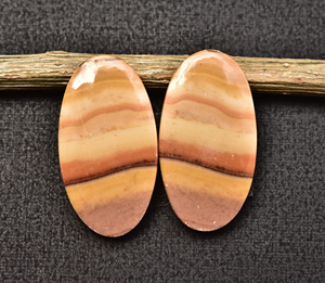 หินโดโลไมต์ Wave Cabochon,หินโดโลไมต์ทรงหลังเบี้ยสำหรับเครื่องประดับรูปทรงที่กำหนดเองขนาดโดโลไมต์คู่ - Product Image 5