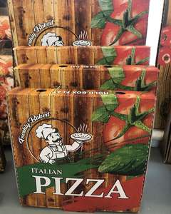 Caja de entrega de pizza corrugada reciclable personalizada al por mayor con tamaños de fuga y en relieve de 6-24 pulgadas para servicio de comida - Product Image 5