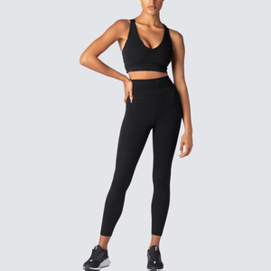 OEM Customized New Seamless Lightweight Breathable Reversible High Waist Yoga Legging Set for Women Gym & Fitness - Product Image 3