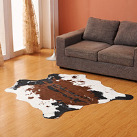 Luxury Office Home Hotel Living Room Bed Room Real Cowhide Leather Patchwork Carpet Rugs Cow Hide Leather Bedside Runner Rugs