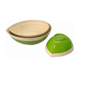 Tazón de ensalada de fibra de bambú de alta calidad para servir, decorativo, al por mayor, para uso doméstico, juego de vajilla de madera, empaquetado en caja. - Product Image 5