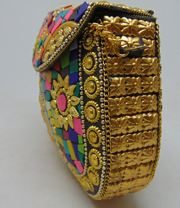 latest design mobile holder assorted designs & colors Multi Mosaic Stone <b>Clutch</b> Purse - Product Image 3