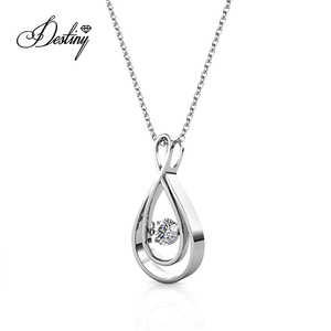 Collier pendentif goutte d'eau Abigail orné de cristaux Swarovski, en argent sterling 925, sans plomb ni nickel, bijoux Daisini - Product Image 3