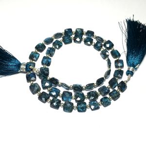 KYANITE Natural Stone Loose Gemstone <b>Cushion</b> Beads Untreated London Royal Blue Moos Faceted for Jewelry Making Wholesale Price - Product Image 2