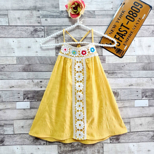 Made in Vietnam - Trending Design Linen Cotton Dress Color Party Frocks Big <b>Skirt</b> for <b>Baby</b> Girls - Product Image 1