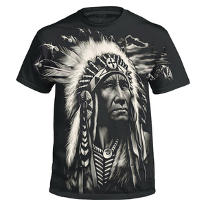 Camiseta estampada de algodón y poliéster para hombre, camisa 3d de mezcla, personalizada, sublimación - Product Image 4