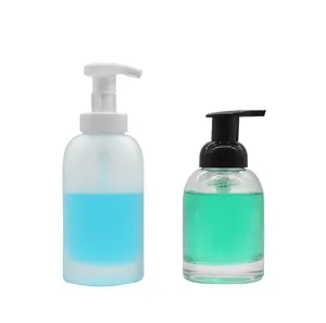250ml 375ml silikon el dezenfektanı cam şişe dağıtıcı şişe ile köpük sabun pompası
