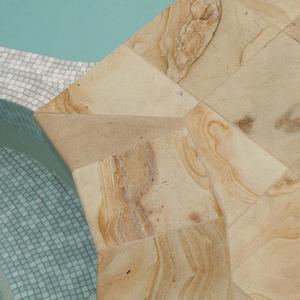 กระเบื้องปูพื้นภายนอกกันลื่นลายหินทรายสีเหลืองปาลิมานัน รุ่นโมเดิร์น - หินธรรมชาติสำหรับปูพื้นและผนังบาหลีโกลเด้นปาลิโม เหมาะสำหรับใช้ในสวนสาธารณะ - Product Image 4