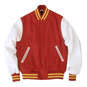 Chaqueta de bombardero de béisbol con mangas de cuero universitario para hombre personalizada chaqueta universitaria de invierno con bordado Letterman Varsity terminada - Product Image 5