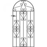Arco de jardín contemporáneo de metal, puerta principal de hierro forjado de alta calidad para entrada de seguridad al aire libre