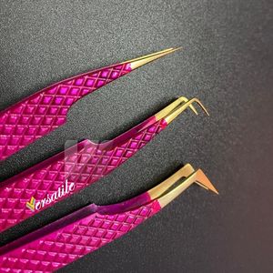 Pince à épiler à sourcils pointue or violet transparent de haute qualité Logo personnalisé acier inoxydable durable japonais pour cils - Product Image 1