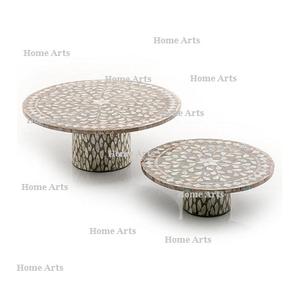 Set Of 2 Wood And MOP Dessert Serving <b>Stand</b> With Greatest Quality Round Shape Chocolates <b>Stand</b> At <b>Cheap</b> Price - Product Image 6