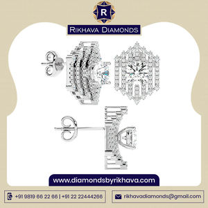 Tamaños personalizados Estilo clásico Pendientes de diamantes brillantes redondos Mejor precio Categoría de producto - Product Image 3