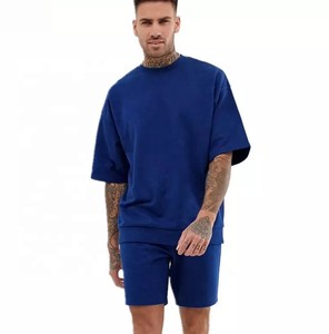 ชุดวอร์มขาสั้นผ้าคอตตอนหนาสำหรับผู้ชาย,ชุดวอร์มเล่นกีฬาเสื้อยืดกางเกงขาสั้นแบบสั่งทำสำหรับฤดูร้อน - Product Image 2