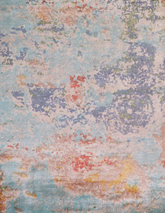 พรมผ้าไหมไม้ไผ่แบบถักมือลายสไตล์ธิเบตดีไซน์แบบนามธรรมสำหรับห้องนั่งเล่น - Product Image 2