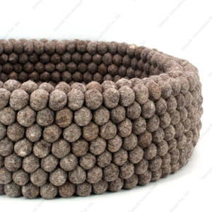 Samyak 100% Merino Wool Striped Eco-Friendly Cat <b>House</b> Pet <b>Bed</b> with Felt Balls for Comfortable Resting - Product Image 2