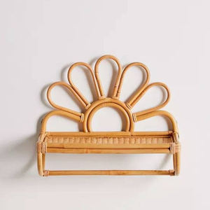 Étagère murale en rotin forme de fleur, étagère suspendue en rotin faite du Vietnam, à suspension - Product Image 2