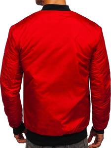 Blouson coupe-vent d'hiver rouge de meilleure qualité personnalisable pour adultes nouvelle tendance mode décontractée avec col montant - Product Image 2