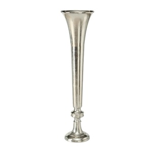 Florero de Metal de lujo hecho a mano de alta calidad de aluminio niquelado mejor soporte decorativo para flores para fiesta de boda - Product Image 1