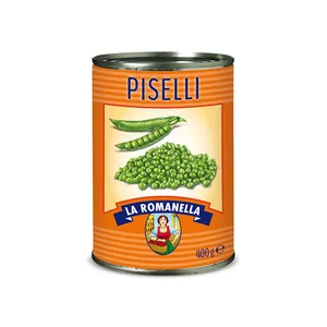 Hoge Kwaliteit Gemaakt In Italië La Romanella Erwten In Blikjes Gemakkelijk-Open Tins 24X400G Gestoomde Verwerking voor Export