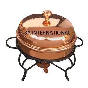 จานอุ่นอาหารทำจากทองแดงพร้อมขาตั้งสำหรับร้านอาหารโรงแรมเครื่องใช้สำหรับอาหารค่ำอาหารร้อนอุ่นอาหารและอุปกรณ์ถือ - Product Image 1