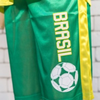 Conjunto Deportivo de 2 Piezas para Niños, Personalizado, para Fútbol, Amarillo y Verde, Manga Corta, Estampado, Ropa Deportiva con Logotipo