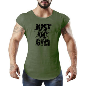 Camiseta sin mangas de entrenamiento para hombre, chaleco de Fitness sólido para gimnasio, entrenamiento corporal, con estampado personalizado, diseños OEM - Product Image 1