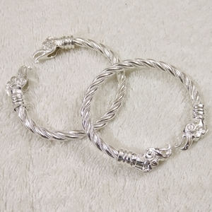 Bague de bras Viking en argent massif pour hommes, anneau pour poignet, tête de loup - Product Image 5