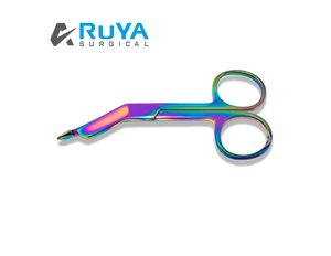 Ciseaux chirurgical à bandes tranchants, en couleur arc-en-ciel, en acier inoxydable, multicolore, boîte en Carton approuvée CE, 5.5 pouces, manuel PK - Product Image 5