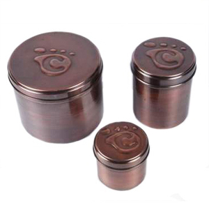 Urna Funeraria para Mascotas Económica de Hierro con Huella de Pata, Urna Funeraria Redonda para Mascotas con Huella de Pata, Urna de Cobre para Mascotas - Product Image 2